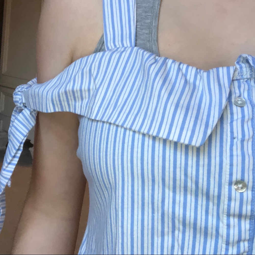 Blue and white tank top